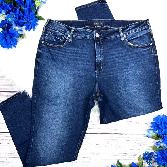 NWOT👖|•SILVER JEANS CO ®•| Plus Size Avery Skinny Curvy High Rise Jeans 22x31👖 - Picture 6 of 11